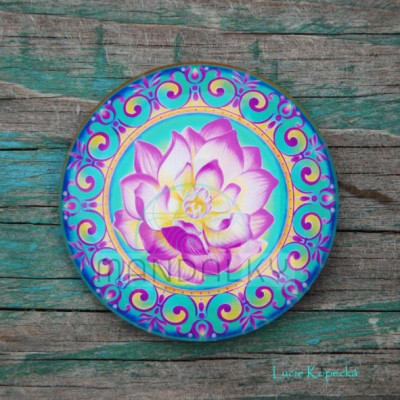 Mandala Rozkvétající lotos - kulatá